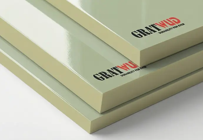 Gratwud WPC high gloss 3 layer boards for premium interior projects in Kerala