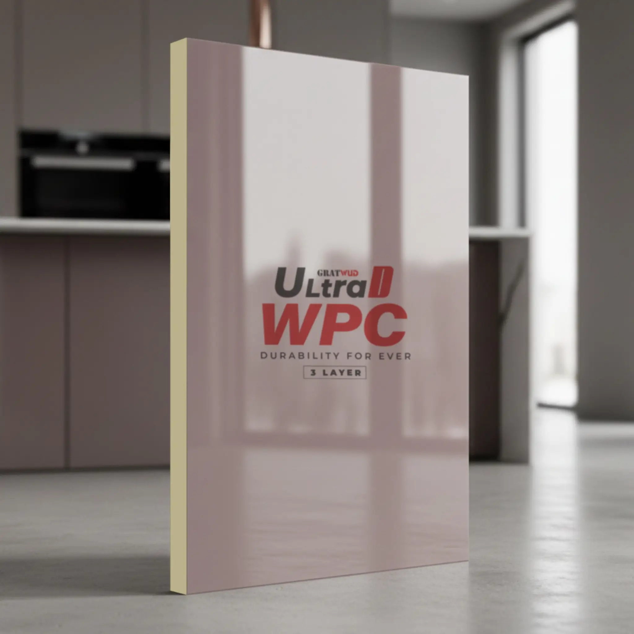 Gratwud UltraD WPC 3 Layer high gloss Dark Pink board for creative interior spaces in Kerala