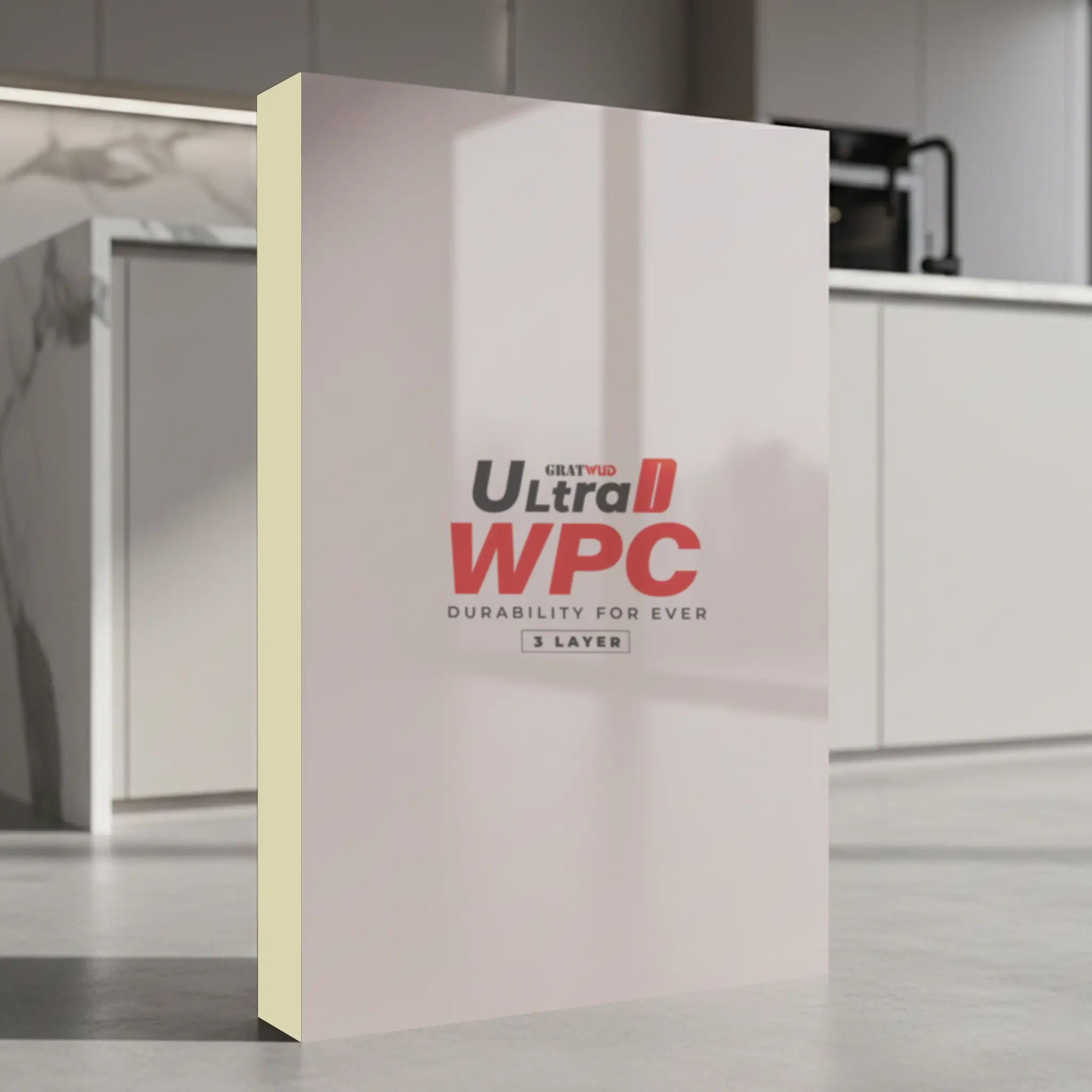 Gratwud UltraD WPC 3 Layer high gloss Grey Pink board for contemporary interior styling in Kerala