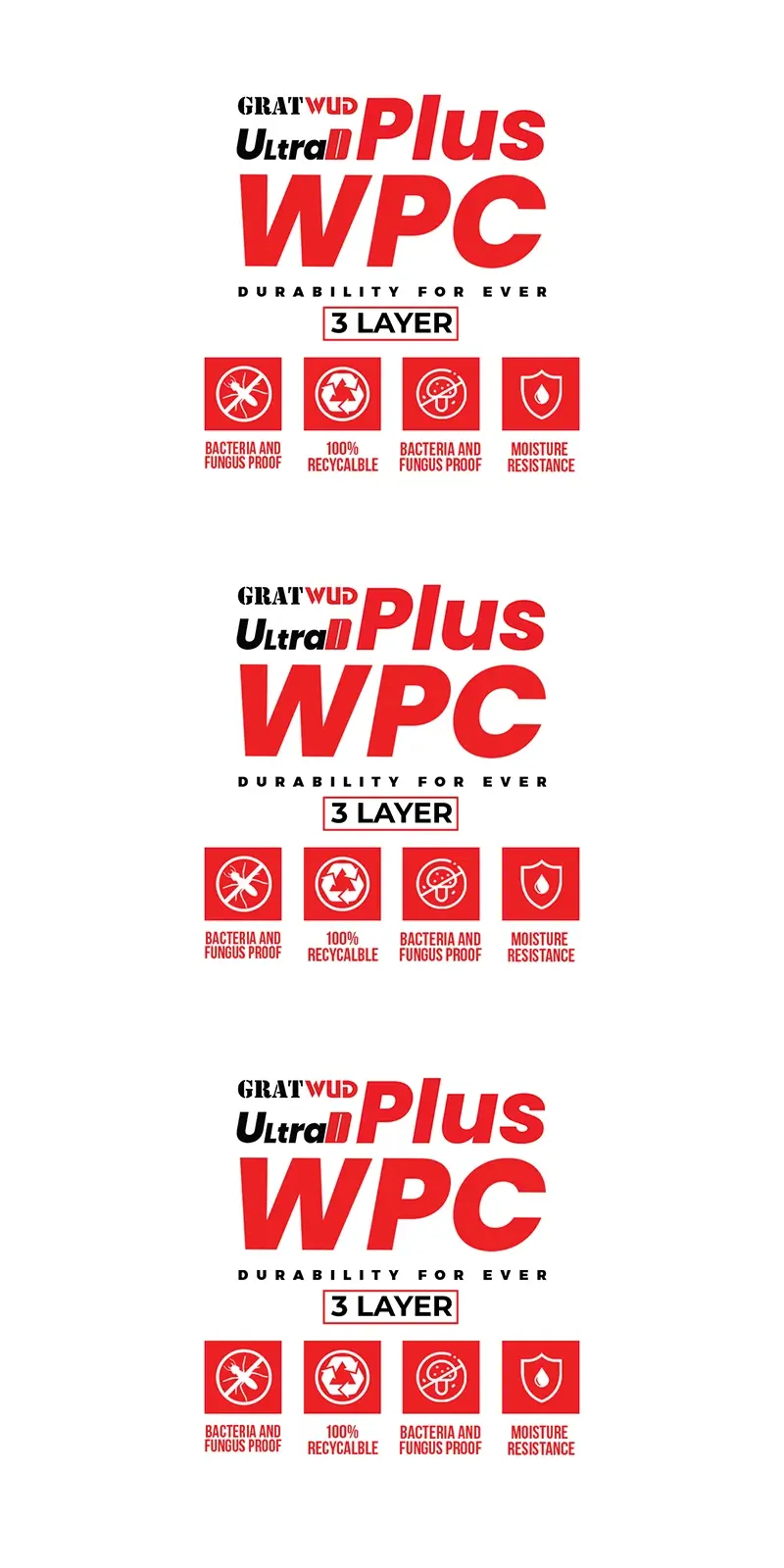 Gratwud UltraD Plus WPC 3 Layer board for premium interior furniture applications in Kerala