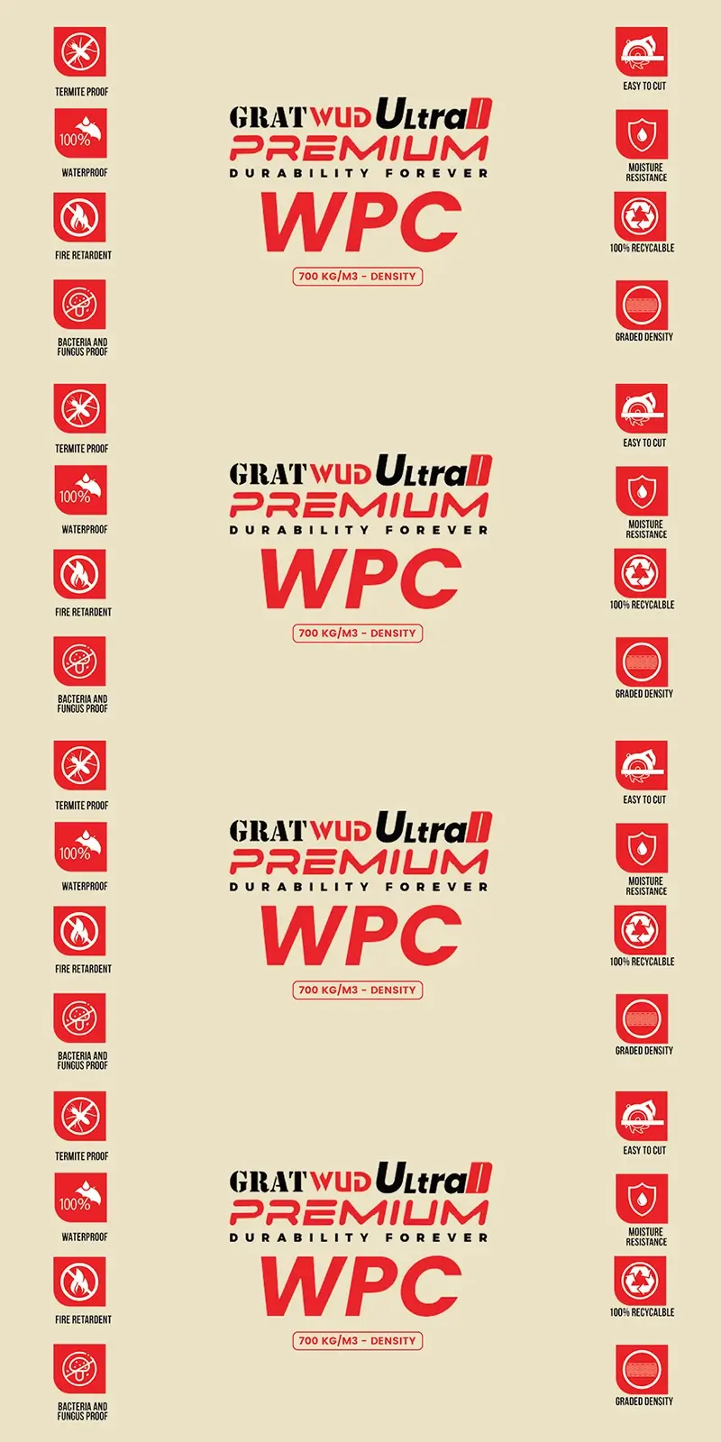 Gratwud UltraD Premium WPC board for premium interior furniture applications in Kerala