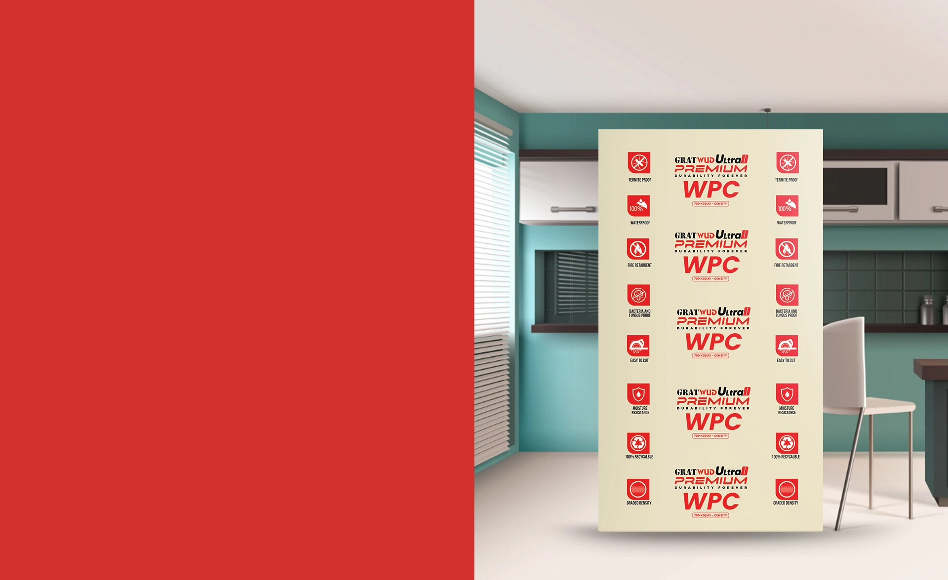 Gratwud Diamond Plus 0.8 density PVC foam board mockup image