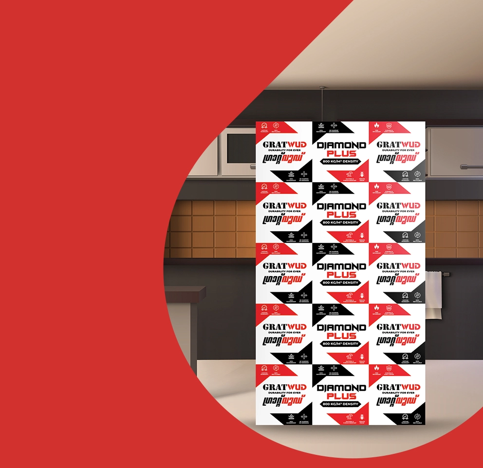 Gratwud UltraD WPC 3 Layer high gloss Pista Green board mobile mockup